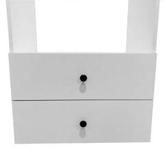 C1 Modular Wooden Closet Organizer System with 2 Drawers 3 Shelves Wall Mount Shelving for Walk in Closet Bedroom Organization Built in Clothes Storage White 23.62''W x 16.04''D x 31.49''H